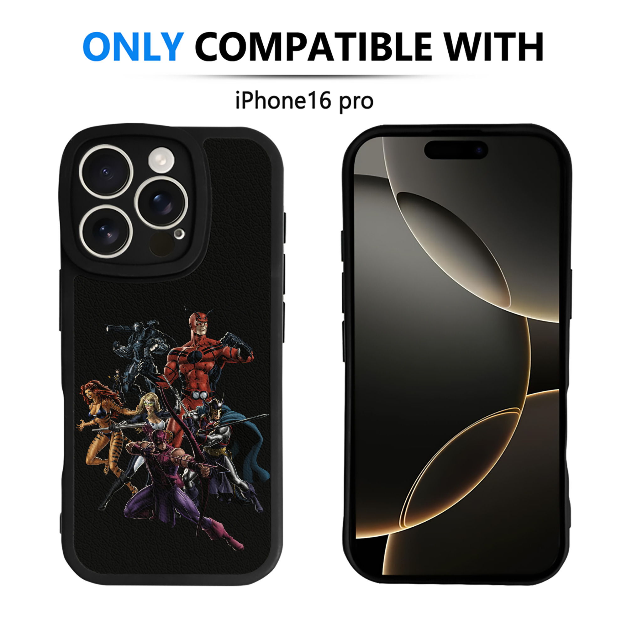 （画像用） アベンジャーズ The Avengers 【iPhone 16シリーズ対応】シリコンスマホケース（レザー調） 材質：シリコン